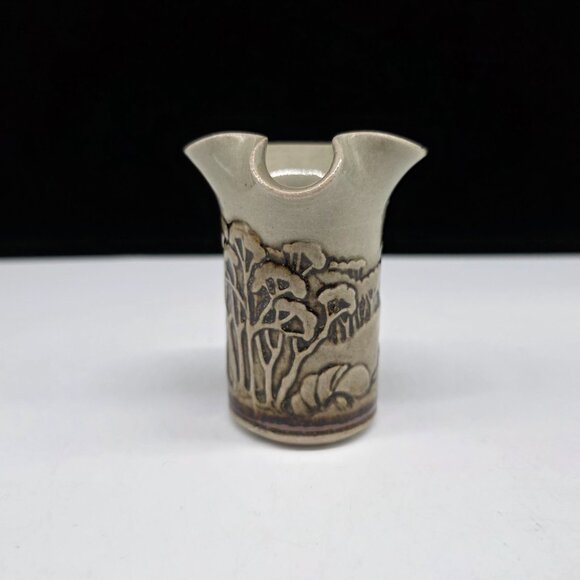 Vintage Australian Graham Pottery Mini Creamer Pitcher With Scenic Forest Design - Picture 4 of 8